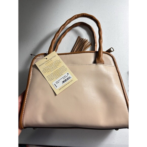 Patricia Nash Bag Paris Satchel Parisian Floral Spot Print Cream w Tassel Strap - Picture 2 of 14